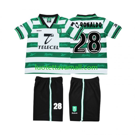 Lapset Sporting CP Cristiano Ronaldo 28 Retro 1999 2000 Lyhythihainen Fanipaita ,Koti