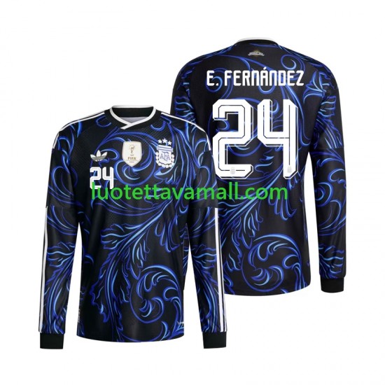 Miehet Argentiina Enzo Fernandez 24 World Cup 2026 Pitkähihainen Fanipaita ,Vieras