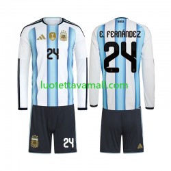 Lapset Argentiina Enzo Fernandez 24 World Cup 2026 Pitkähihainen Fanipaita ,Koti