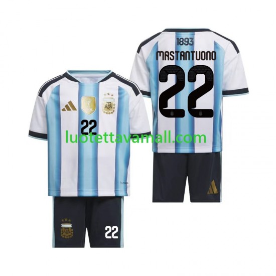 Lapset Argentiina Franco Mastantuono 22 World Cup 2026 Lyhythihainen Fanipaita ,Koti