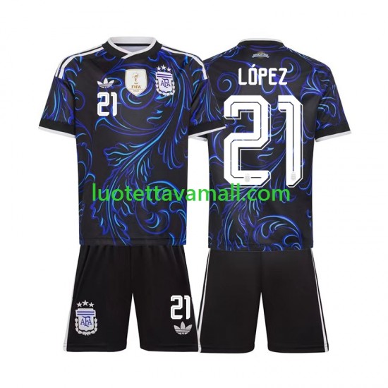 Lapset Argentiina Jose Manuel Lopez 21 World Cup 2026 Lyhythihainen Fanipaita ,Vieras