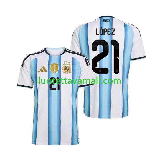 Miehet Argentiina Jose Manuel Lopez 21 World Cup 2026 Lyhythihainen Fanipaita ,Koti
