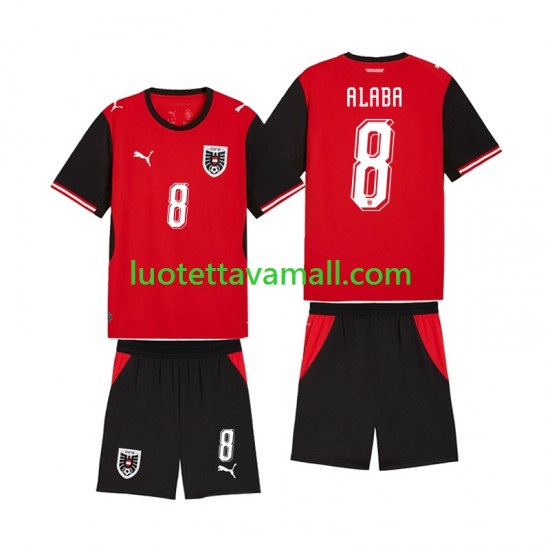 Lapset Itävalta David Alaba 8 World Cup 2026 Lyhythihainen Fanipaita ,Koti