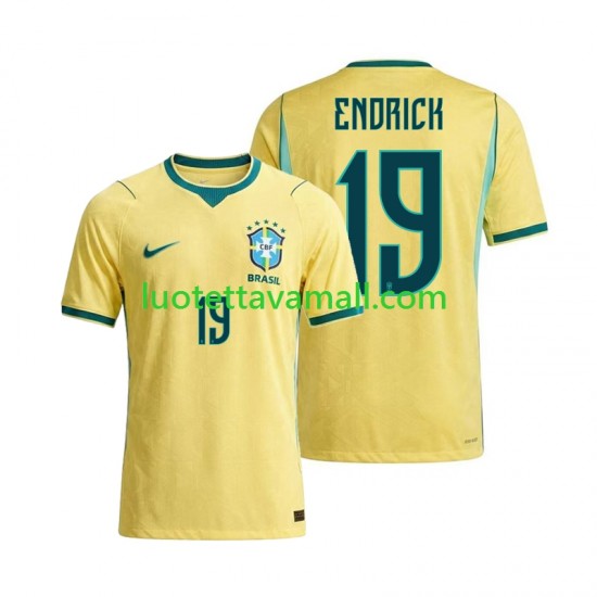 Miehet Brasilia Endrick 19 World Cup 2026 Lyhythihainen Fanipaita ,Koti