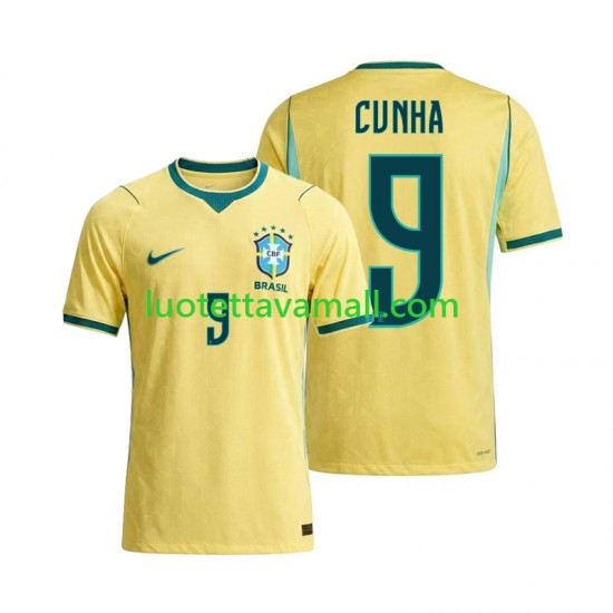 Miehet Brasilia Matheus Cunha 9 World Cup 2026 Lyhythihainen Fanipaita ,Koti