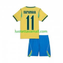 Lapset Brasilia Raphinha 11 World Cup 2026 Lyhythihainen Fanipaita ,Koti