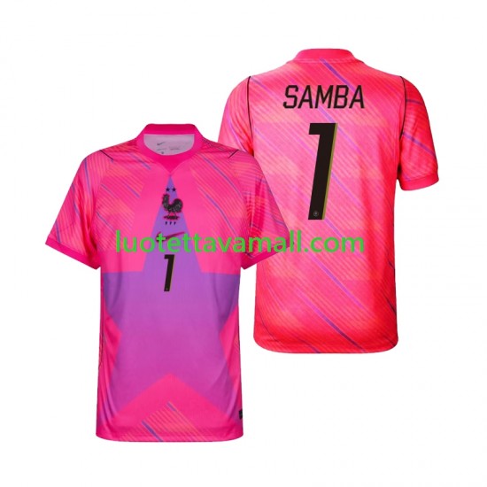 Miehet Ranska Maalivahdin Brice Samba 1 World Cup 2026 Lyhythihainen Fanipaita ,Vieras
