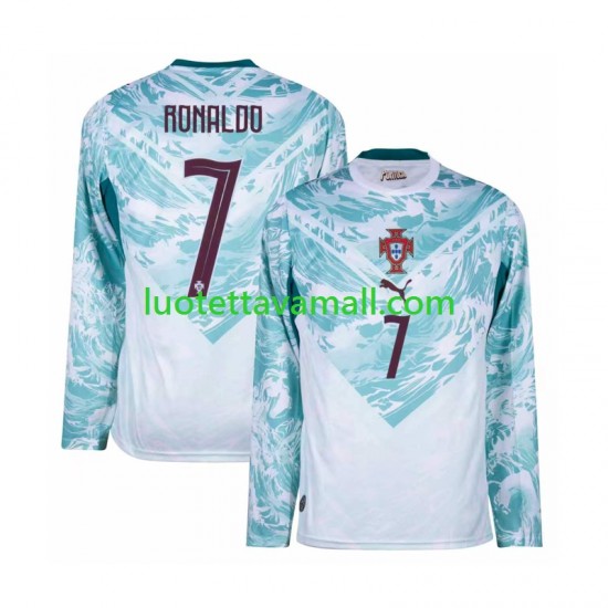 Miehet Portugali Cristiano Ronaldo 7 World Cup 2026 Pitkähihainen Fanipaita ,Vieras