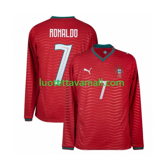 Miehet Portugali Cristiano Ronaldo 7 World Cup 2026 Pitkähihainen Fanipaita ,Koti
