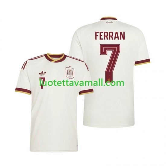 Miehet Espanja Ferran Torres 7 World Cup 2026 Lyhythihainen Fanipaita ,Vieras