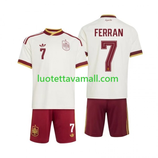 Lapset Espanja Ferran Torres 7 World Cup 2026 Lyhythihainen Fanipaita ,Vieras