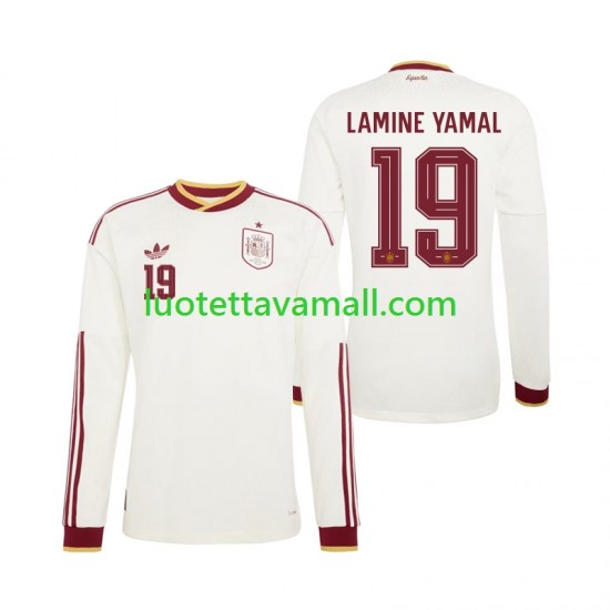 Miehet Espanja Lamine Yamal 19 World Cup 2026 Pitkähihainen Fanipaita ,Vieras