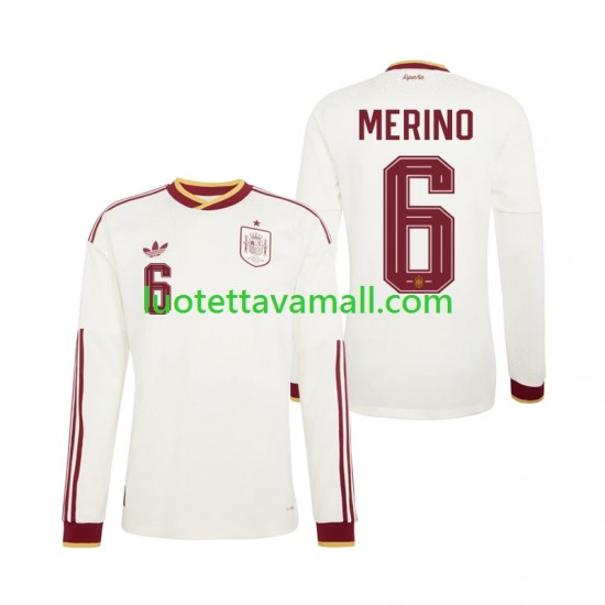 Miehet Espanja Mikel Merino 6 World Cup 2026 Pitkähihainen Fanipaita ,Vieras