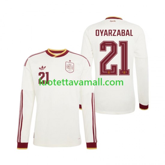 Miehet Espanja Mikel Oyarzabal 21 World Cup 2026 Pitkähihainen Fanipaita ,Vieras