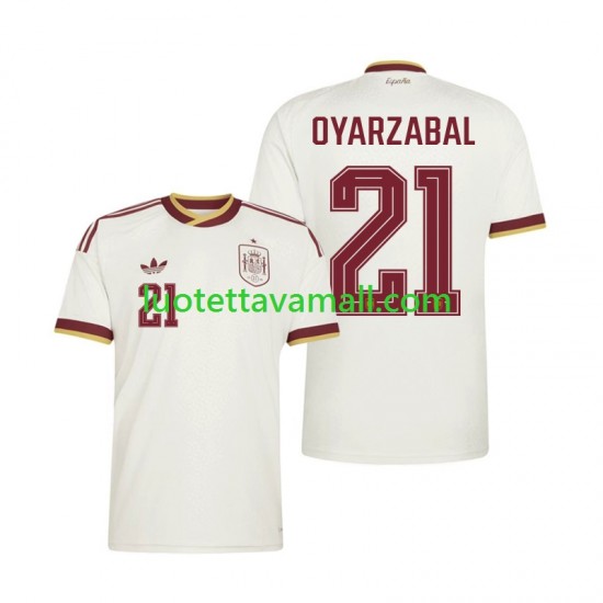 Miehet Espanja Mikel Oyarzabal 21 World Cup 2026 Lyhythihainen Fanipaita ,Vieras