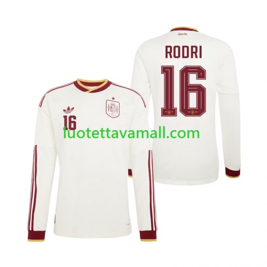 Miehet Espanja Rodri 16 World Cup 2026 Pitkähihainen Fanipaita ,Vieras