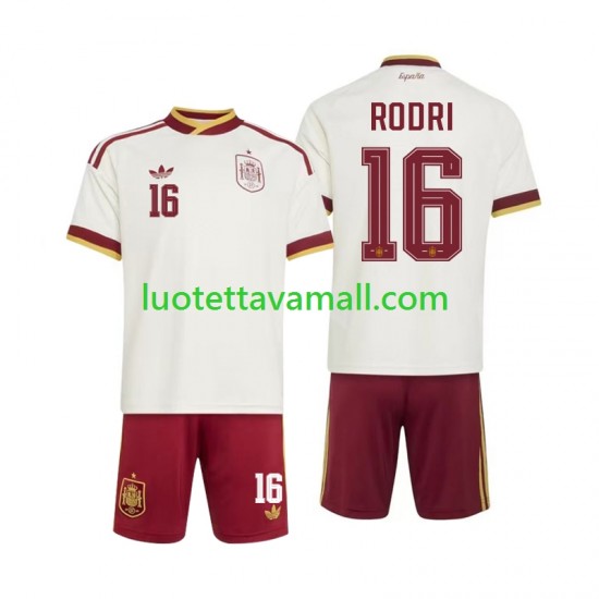 Lapset Espanja Rodri 16 World Cup 2026 Lyhythihainen Fanipaita ,Vieras