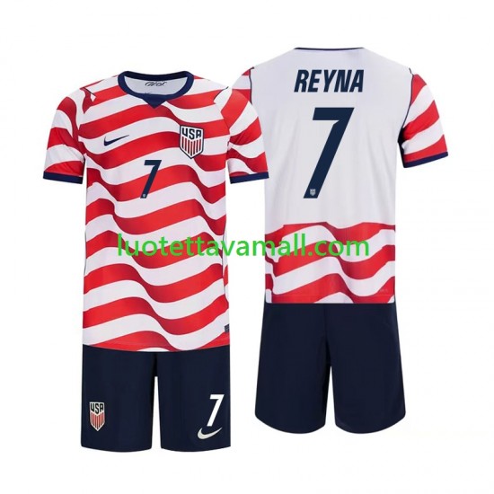 Lapset Yhdysvallat Giovanni Reyna 7 World Cup 2026 Lyhythihainen Fanipaita ,Koti