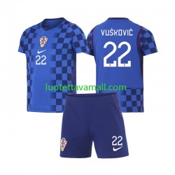 Lapset Kroatia Luka Vuskovic 22 World Cup 2026 Lyhythihainen Fanipaita ,Vieras