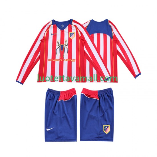 Lapset Atlético Madrid Retro 2004 2005 Pitkähihainen Fanipaita ,Koti