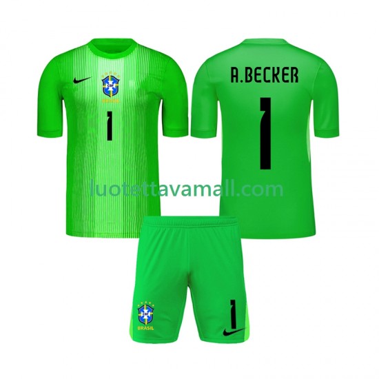 Lapset Brasilia Maalivahdin Alisson Becker 1 2026 Lyhythihainen Fanipaita ,Koti