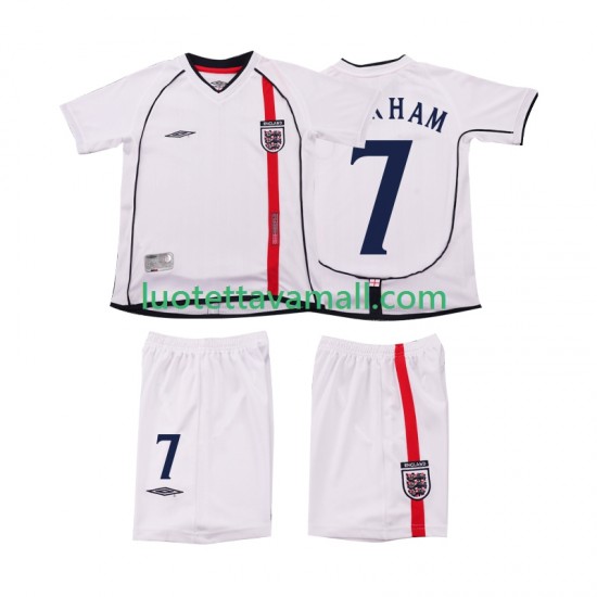 Lapset Englanti BECKHAM 7 Retro 2002 Lyhythihainen Fanipaita ,Koti