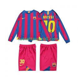 Lapset FC Barcelona Lionel Messi 10 Retro 2005 2006 Pitkähihainen Fanipaita ,Koti