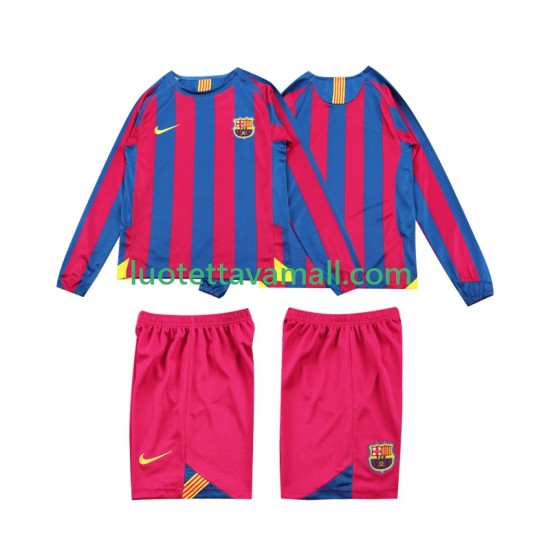 Lapset FC Barcelona Retro 2005 2006 Pitkähihainen Fanipaita ,Koti