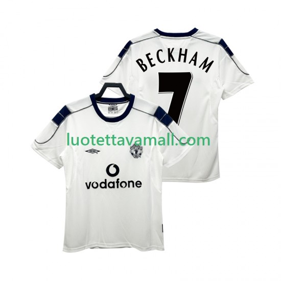 Miehet Manchester United BECKHAM 7 Retro 2000 2001 Lyhythihainen Fanipaita ,Vieras