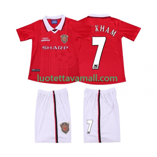 Lapset Manchester United BECKHAM 7 Retro 1999 2000 Lyhythihainen Fanipaita ,Koti
