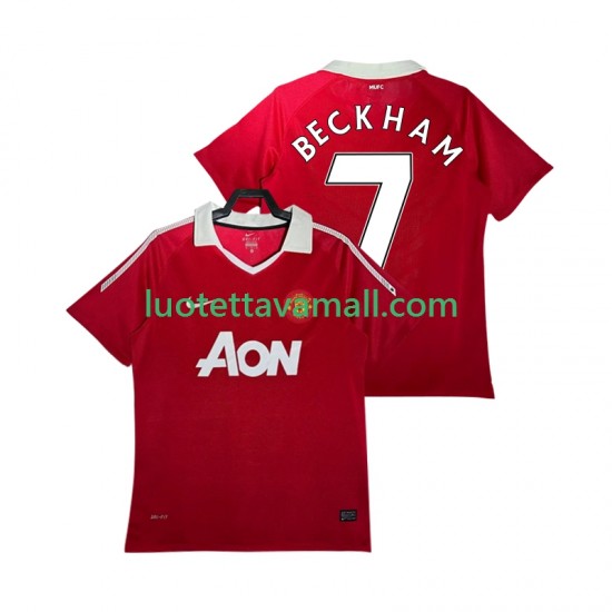 Miehet Manchester United BECKHAM 7 Retro 2010 2011 Lyhythihainen Fanipaita ,Koti