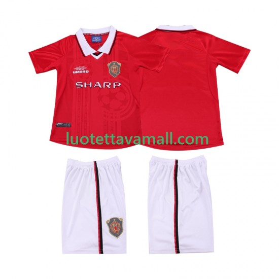 Lapset Manchester United Retro 1999 2000 Lyhythihainen Fanipaita ,Koti