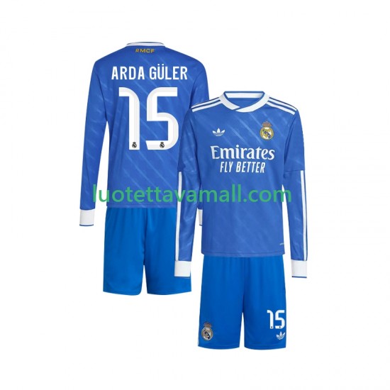 Lapset Real Madrid Arda Guler 15 2025-2026 Pitkähihainen Fanipaita ,Kolmas