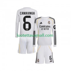Lapset Real Madrid Camavinga 6 2025-2026 Pitkähihainen Fanipaita ,Koti