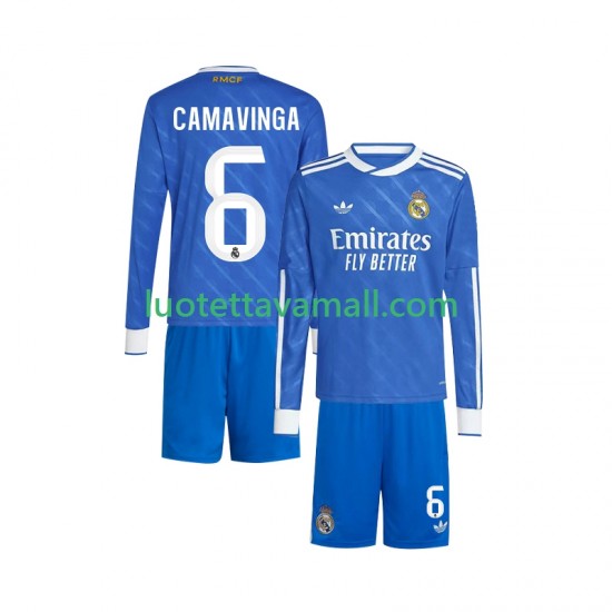 Lapset Real Madrid Camavinga 6 2025-2026 Pitkähihainen Fanipaita ,Kolmas