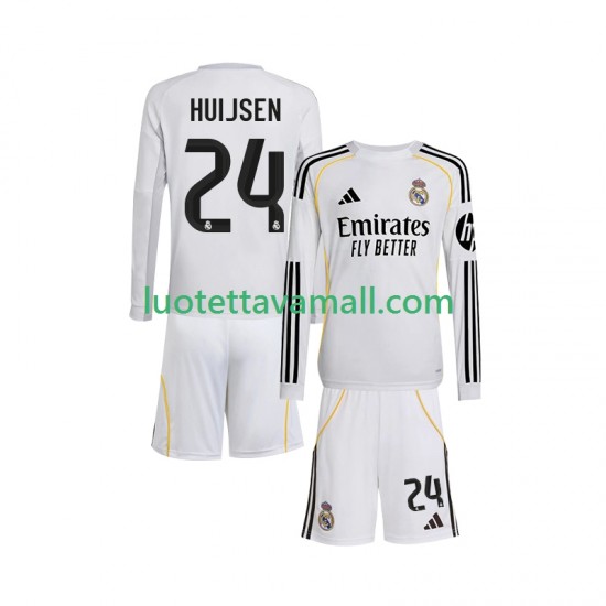 Lapset Real Madrid Huijsen 24 2025-2026 Pitkähihainen Fanipaita ,Koti