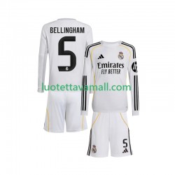 Lapset Real Madrid Jude Bellingham 5 2025-2026 Pitkähihainen Fanipaita ,Koti