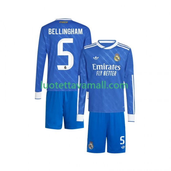Lapset Real Madrid Jude Bellingham 5 2025-2026 Pitkähihainen Fanipaita ,Kolmas