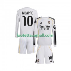Lapset Real Madrid Kylian Mbappe 10 2025-2026 Pitkähihainen Fanipaita ,Koti