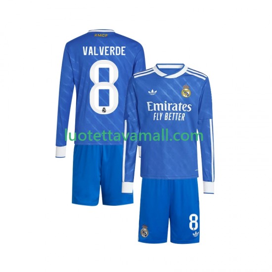 Lapset Real Madrid Valverde 8 2025-2026 Pitkähihainen Fanipaita ,Kolmas
