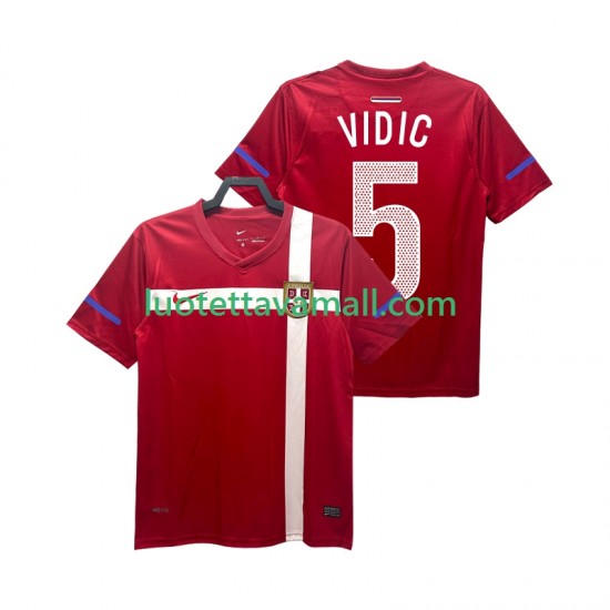 Miehet Serbia VIDIC 5 Retro 2010 Lyhythihainen Fanipaita ,Koti