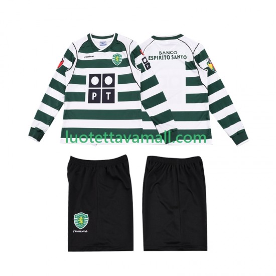 Lapset Sporting CP Retro 2001 2003 Pitkähihainen Fanipaita ,Koti