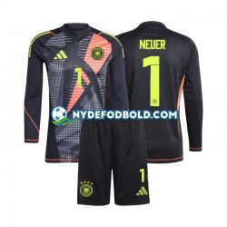 Lapset Saksa Maalivahdin Manuel Neuer 1 Euro 2024 Musta Pitkähihainen Fanipaita ,Koti