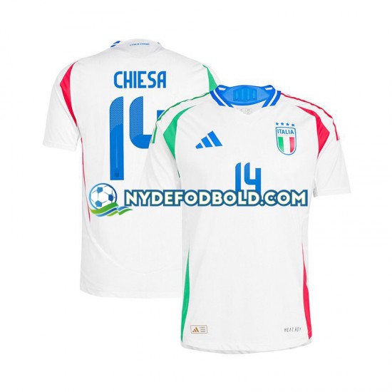 Miehet Italia Chiesa 14 Euro 2024 Valkoinen Lyhythihainen Fanipaita ,Vieras