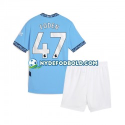 Lapset Manchester City Phil Foden 47 2024-2025 Sininen Lyhythihainen Fanipaita ,Koti