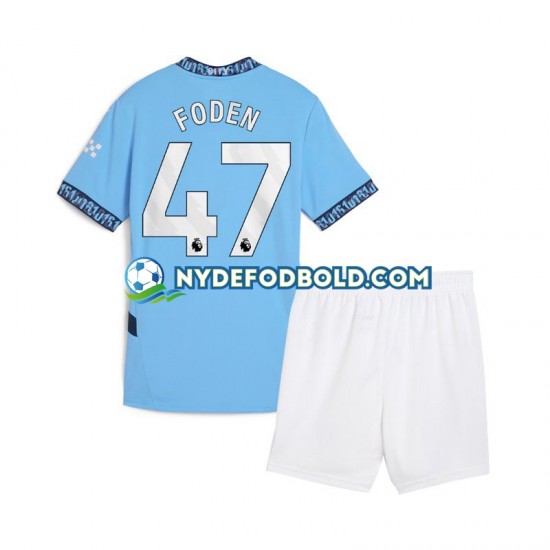 Lapset Manchester City Phil Foden 47 2024-2025 Sininen Lyhythihainen Fanipaita ,Koti