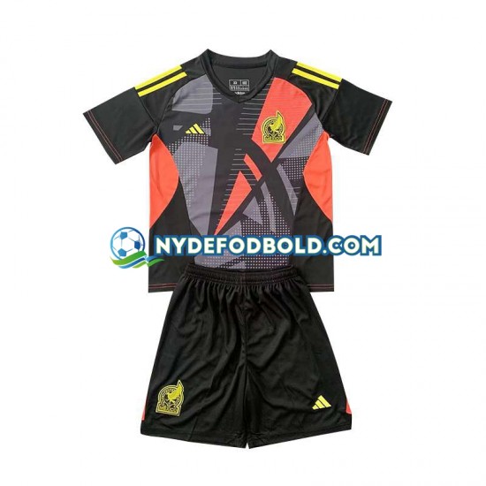 Lapset Meksiko Maalivahdin 2024 Musta Lyhythihainen Fanipaita ,Koti