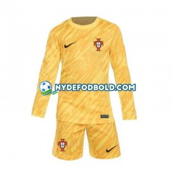 Lapset Portugali Maalivahdin Euro 2024 Keltainen Pitkähihainen Fanipaita ,Koti