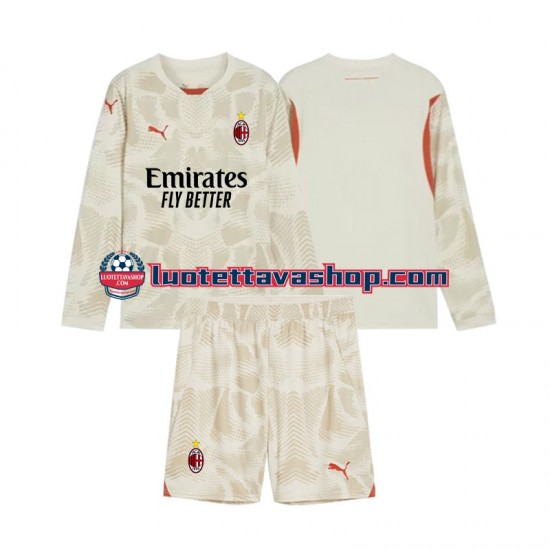 Lapset AC Milan Maalivahdin 2024-2025 Pitkähihainen Fanipaita ,Kolmas