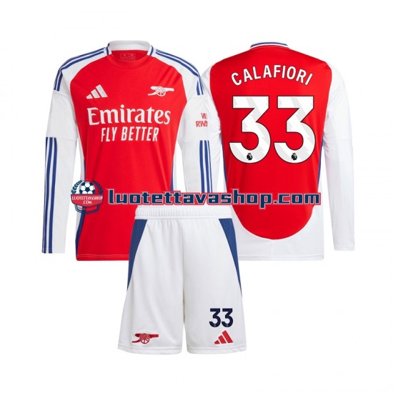Lapset Arsenal Riccardo Calafiori 33 2024-2025 Pitkähihainen Fanipaita ,Koti